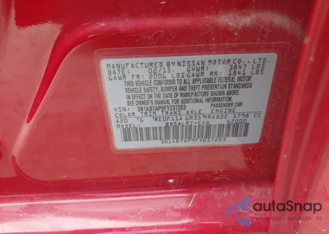 2015 Nissan Sentra Sr from USA, damaged, VIN 3N1AB7AP9FY237283